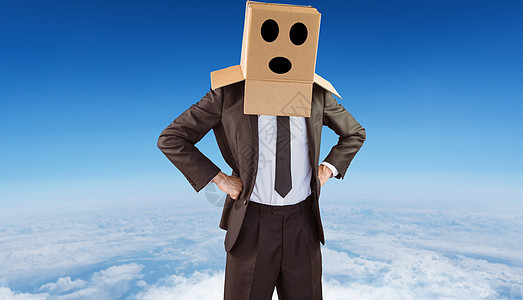 匿名商务人士的复合形象 手放在臀部上的无名商务人士眼睛商业职业套装领带人士商务夹克高度天空图片