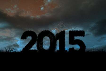 2015年复合图像场地数字绘图新年字体计算机多云环境蓝天背景图片