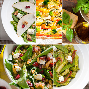 意大利食品拼贴画和意大利菜谱美食食物叶子收藏小吃作品盘子营养饮食面条图片