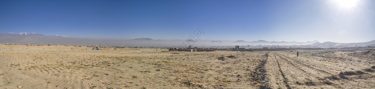 喀布尔首都景观太阳干旱沙漠全景水平风景城市图片