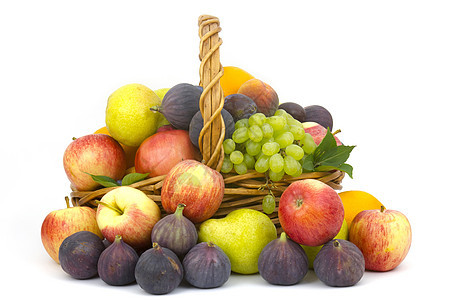 新鲜水果 篮子里有新鲜的果实柠檬营养紫色果汁黄色饮食食物橙子李子农业图片