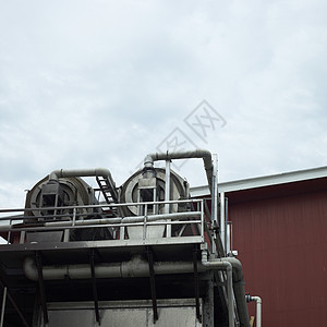 工业设备财产金属天空汽缸排气机械工厂管道多云机器图片