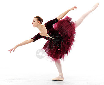 芭蕾舞表演女士快乐头发舞蹈女性艺术戏服紫色黑发女孩图片