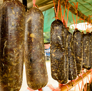 泰国东北部地方菜薯食品保护组织泰国东北部保鲜食品营养营养品香肠热狗料理治愈食物饮食图片