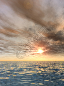 背景纯色概念海水和日落天空海洋墙纸天堂热带海滩蓝色晴天旅行地平线太阳背景