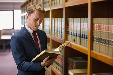 法律图书馆的英俊律师阅读高等教育架子大学男人男性书架教育教科书校园背景图片