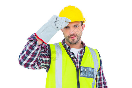 装有反光衣服的杂工工人休闲服装男人修理工黄色技术员职业反光衣工作服图片