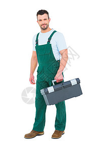 维修员存放工具箱工作幸福修理工工人维修工作服男性体力劳动领班职业背景图片