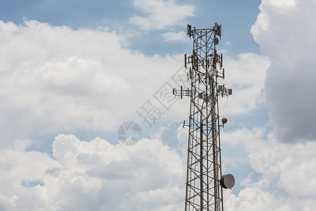 通讯塔天空信号手机发射机电话盘子微波细胞天线收音机图片