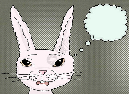 摇动的漫画兔子思考图片
