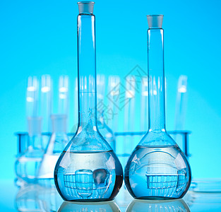 实验室需求 明亮的现代化学概念瓶子科学蓝色保健实验试管考试烧杯烧瓶生物图片