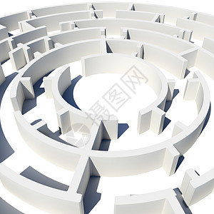 3D 模型圆形迷宫的顶部视图图片