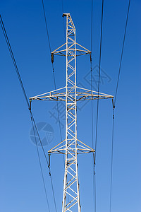 高压电压电线框架金属传播天空活力工业电缆线条电气力量图片