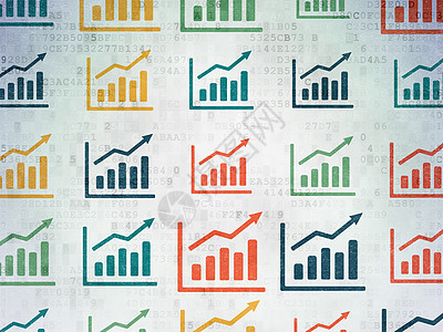 金融概念 增长图数字纸张背景图示图标图片