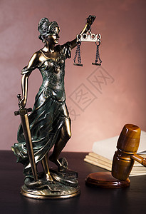 法律之神 周围的光照生动的主题司法女士金属智慧法庭锤子命令黄铜雕塑眼罩图片