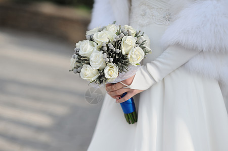 新娘举行白色婚礼花束幸福派对婚姻戒指蕾丝奢华女士庆典配饰成人图片