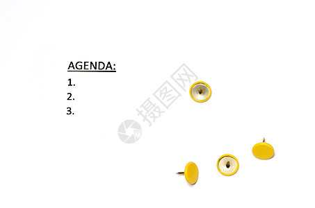 议程商业配件规划师白色时间日记数字缩略图黄色图钉图片