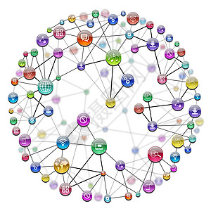 色彩多色连接图标图片