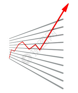 向上红色箭头的图表图统计曲线线条方案背景图片