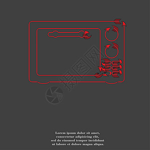 微波图标 厨房设备平板 背景摘要化机器技术电气食谱器具用具插图火炉黑色创造力图片