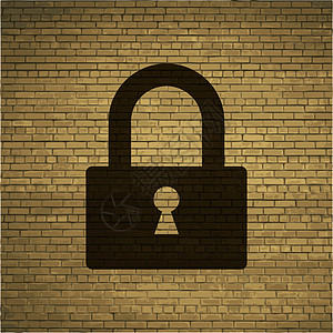 带有抽象背景的锁卡图标单页符平板设计按钮秘密成员钥匙网络闩锁工具守门员监狱密码图片