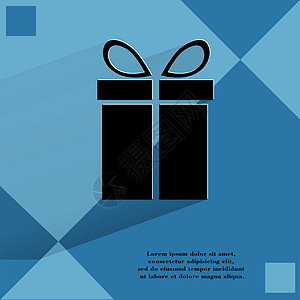 平面几何抽象背景上的网络礼品图标插图购物礼物网站阴影界面白色灰色互联网背景图片