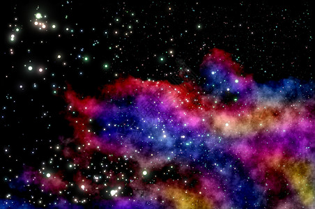 蓝蓝和红紫云云星空预测灰尘灯光星星星座宇宙科学乳白色星云图片