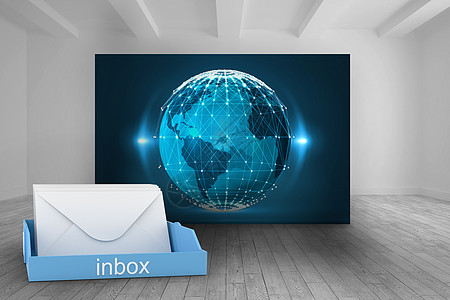 蓝箱复合图像集成技术计算辉光互联网未来派范围电子邮件商业托盘房间图片