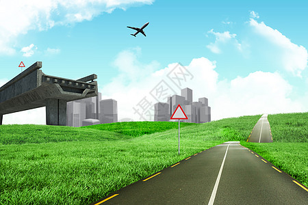 图形飞机的复合图象绘图建筑城市旅行景观地平线蓝天航班航空旅游图片