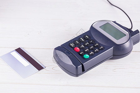 PIN终端和信用卡背景图片