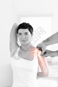 理疗师的女高血压骨上肢医生骨骼治疗肌肉女士治疗师病人医疗锻炼图片