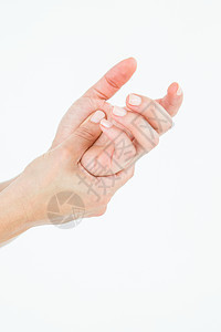 受手痛折磨的妇女疾病身体痛苦疼痛背景图片