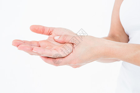 手痛的女人身体痛苦疼痛疾病背景图片