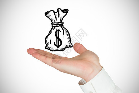 手展示的复合图象绘画灰色财富金融计算机推介会货币绘图经济银行业背景图片