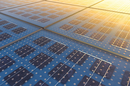 薄膜太阳能太阳能电池板质紫外线阳光蓝色互联太阳天空商业光伏薄膜细胞背景