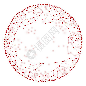 孤立白背景的分子模型模式Name圆形线条红色圆圈图片