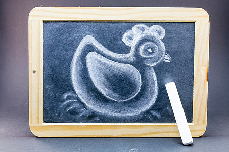 鸭子的粉笔画图片