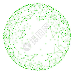 孤立白背景的分子模型模式Name圆圈线条圆形绿色图片