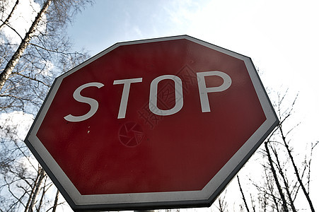 停止对天的标志危险警告红色驾驶旅行安全信号运输金属八角形图片