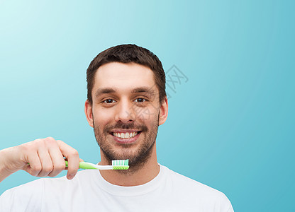带着牙刷微笑的年轻人风俗增白剂口服福利抛光刷子牙齿拉丁牙科擦洗图片