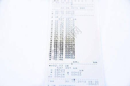 笔记印刷费用打印时间卡片货车记录卡车休息司机资质图片