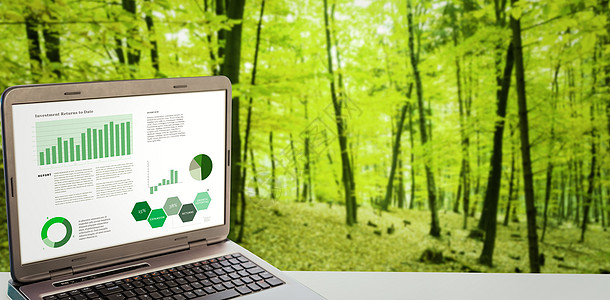 带有图表和数据的商务界面复合图像合成图象计算机树木商业森林技术分支机构电脑地面植物环境图片