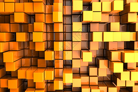 橙塔插图数据马赛克建筑网格技术脚步立方体墙纸反射图片