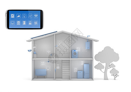 智能屋创新技术房子商业控制板家庭数据插图建筑互联网图片