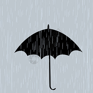 雨中的伞风暴孤独淋浴季节季风天气预报绘画插图孩子图片