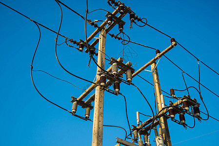 电力站线条基础设施电气工程电压金属电缆绝缘子建造危险图片