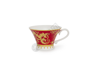 白色背景上孤立的茶杯空白品牌反射推广陶瓷咖啡早餐杯子咖啡店插图图片