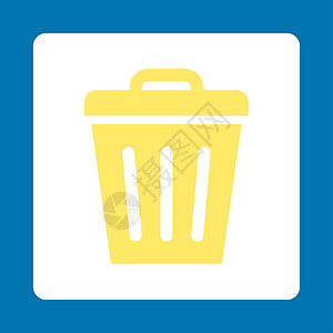 垃圾回收器可平平黄色和白色颜色整形按键垃圾回收图标篮子生态背景环境黄色回收站蓝色图片