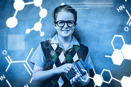 科学图形综合图象童年公式知识学习眼镜蓝色女性小学计算器班级图片