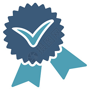 竞争和成功双彩图集中的校验印章图标丝带保修单投票蓝色证书质量勋章海豹邮票徽章图片